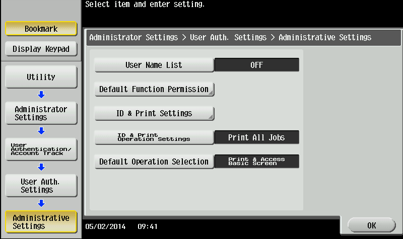 Mimmin様 確認ページ Konica Minolta - Disable the ID and print option on the MFD