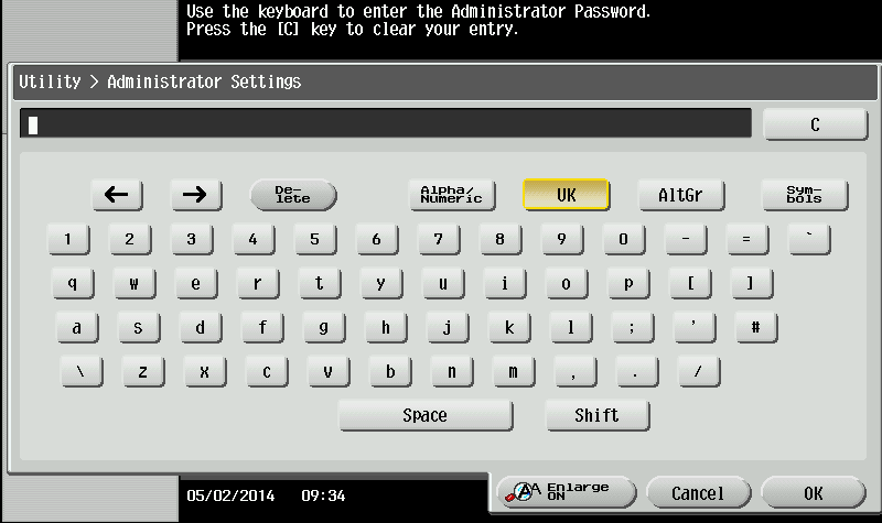 Konica Minolta - Disable the ID and print option on the MFD
